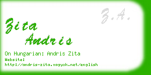 zita andris business card